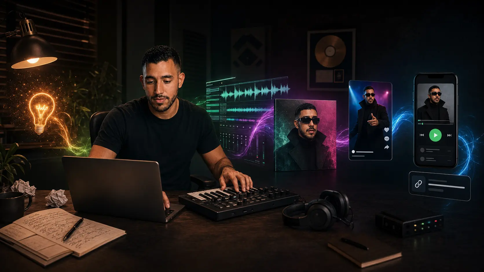 Saraiva produzindo uma música: da ideia, passando pela capa e pelo Canvas, até a publicação